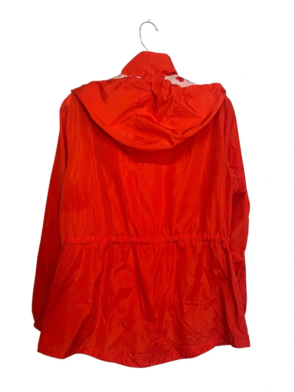 Kate Spade New York | Hooded Red Orange Floral Windbreaker Rain Jacket M